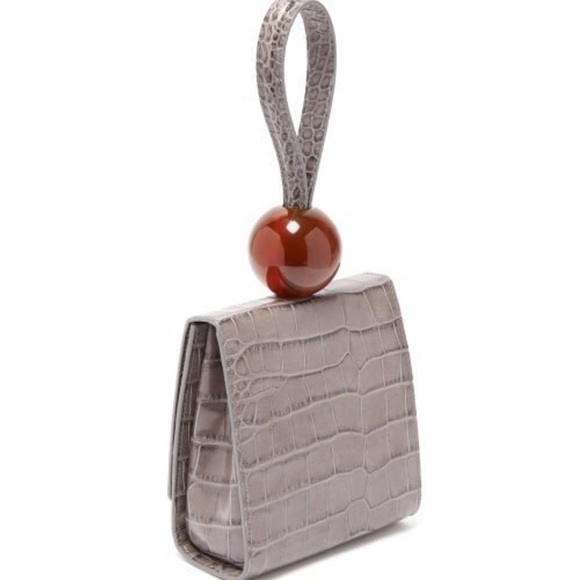 NWT BY Far Ball Croco-Embossed Leather Top Handle Bag - Picture 3 of 10